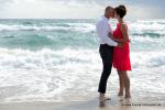 Florida Weddings at beautiful Beach and rough Ocean kissing