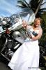 Hochzeit mit Motorrad Braut in weiss