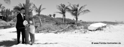 Heiraten in Delray Beach romantisch mit Palmen und Boot