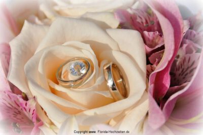 Rosen mit Ring dekoriert